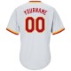 Custom White Red-Gold Authentic Throwback Rib-Knit Baseball Jersey Shirt