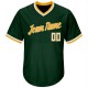 Custom Green White-Gold Authentic Throwback Rib-Knit Baseball Jersey Shirt
