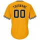 Custom Gold Black-White Authentic Throwback Rib-Knit Baseball Jersey Shirt