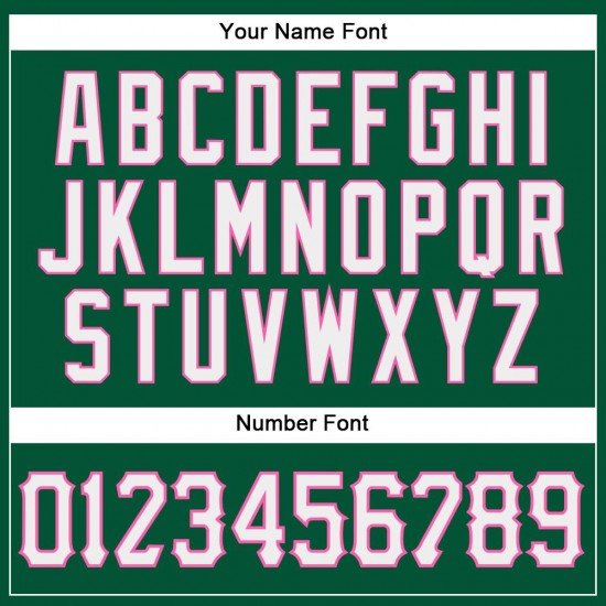 Custom Kelly Green White-Pink Authentic Baseball Jersey