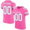 Custom Pink White-Light Gray Mesh Authentic Football Jersey