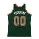 Custom Hunter Green Camo-Cream Authentic Throwback Basketball Jersey