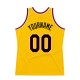Custom Gold Black-Red Authentic Throwback Basketball Jersey