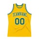 Custom Gold Kelly Green-White Authentic Throwback Basketball Jersey