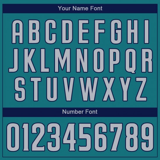 Custom Aqua Gray-Navy Authentic Baseball Jersey