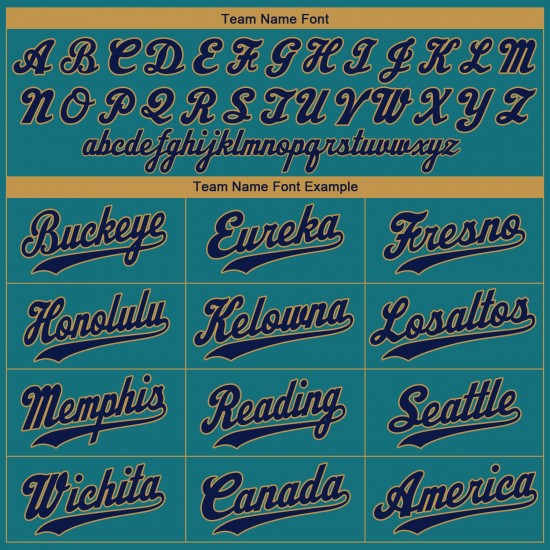 Custom Aqua Navy-Old Gold Authentic Baseball Jersey