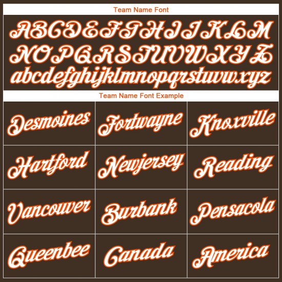 Custom Brown White-Orange Authentic Baseball Jersey