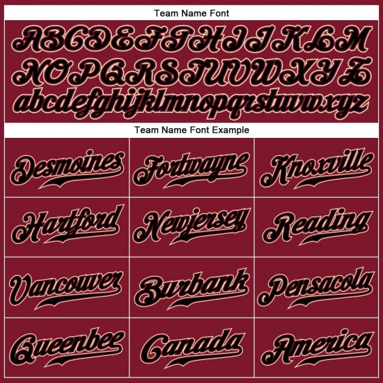 Custom Crimson Cream Strip Black-Khaki Authentic Baseball Jersey