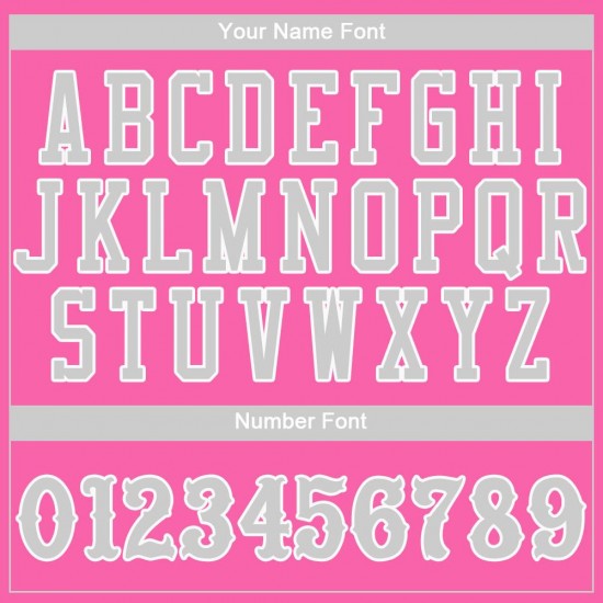 Custom Pink Gray-White Authentic Baseball Jersey