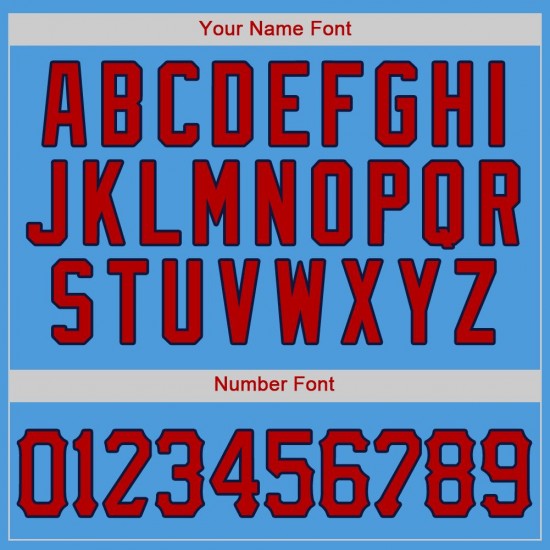 Custom Powder Blue Red-Navy Authentic Baseball Jersey