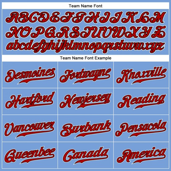 Custom Powder Blue Red Strip Red-Black Authentic Baseball Jersey