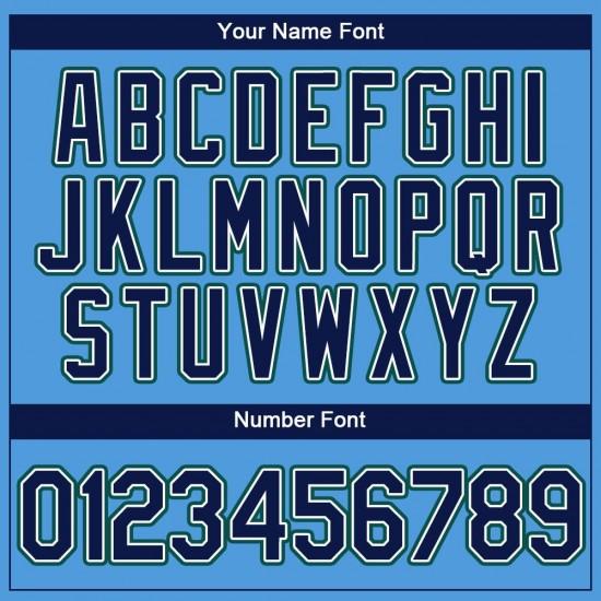 Custom Powder Blue Navy-Aqua Authentic Baseball Jersey