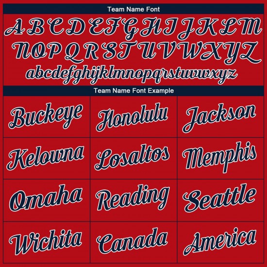 Custom Red Navy-White Authentic Baseball Jersey