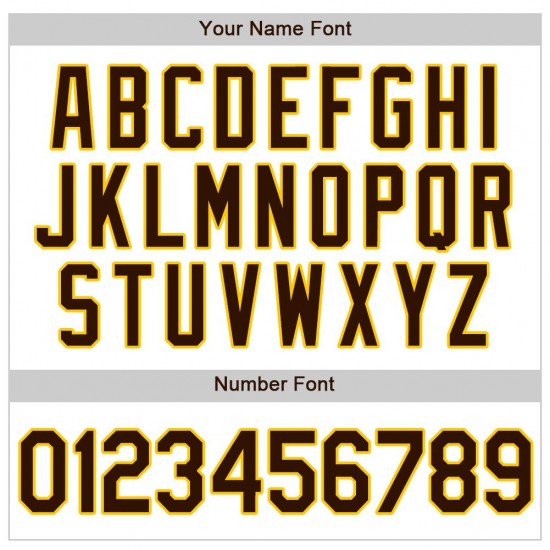 Custom White Brown Strip Brown-Gold Authentic Baseball Jersey