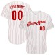 Custom White Red Strip Red Authentic Baseball Jersey