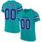 Custom Aqua Purple-White Mesh Authentic Football Jersey