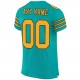 Custom Aqua Gold-Black Mesh Authentic Football Jersey