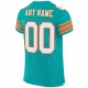 Custom Aqua White-Orange Mesh Authentic Football Jersey