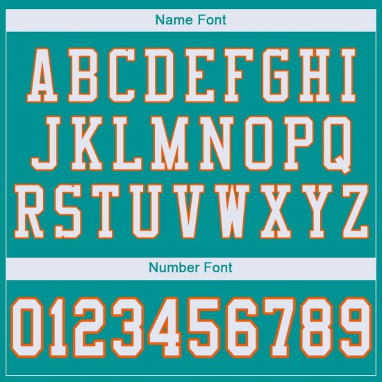 Custom Aqua White-Orange Mesh Authentic Football Jersey