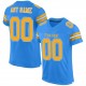 Custom Powder Blue Gold-White Mesh Authentic Football Jersey