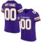 Custom Purple White-Gold Mesh Authentic Football Jersey