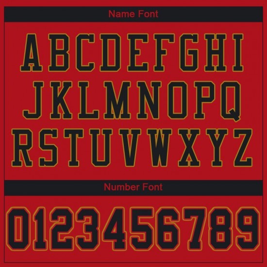 Custom Red Black-Old Gold Mesh Authentic Football Jersey