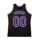 Custom Black Purple-Cream Authentic Throwback Basketball Jersey
