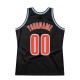 Custom Black Orange-Light Blue Authentic Throwback Basketball Jersey