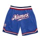Custom Blue White-Red Authentic Throwback Basketball Shorts