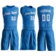 Custom Blue White Round Neck Suit Basketball Jersey