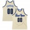 Custom Cream Black-Blue Authentic Throwback Basketball Jersey