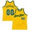 Custom Gold Hunter Green-White Authentic Throwback Basketball Jersey