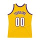 Custom Gold White-Purple Authentic Throwback Basketball Jersey