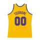 Custom Gold Purple-Silver Gray Authentic Throwback Basketball Jersey