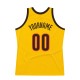 Custom Gold Brown-Orange Authentic Throwback Basketball Jersey
