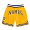 Custom Gold Navy-White Authentic Throwback Basketball Shorts