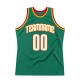 Custom Kelly Green White-Gold Authentic Throwback Basketball Jersey