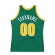 Custom Kelly Green Gold-White Authentic Throwback Basketball Jersey