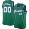 Custom Kelly Green White-Royal Round Neck Rib-Knit Basketball Jersey