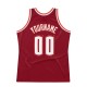 Custom Maroon White-Orange Authentic Throwback Basketball Jersey