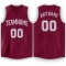 Custom Maroon White V-Neck Basketball Jersey