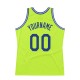 Custom Neon Green Royal-White Authentic Throwback Basketball Jersey