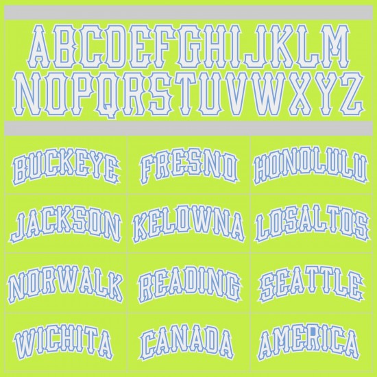 Custom Neon Green White-Light Blue Authentic Throwback Basketball Jersey