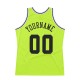 Custom Neon Green Black-White Authentic Throwback Basketball Jersey