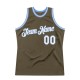 Custom Olive White-Light Blue Authentic Throwback Basketball Jersey