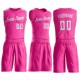 Custom Pink White Round Neck Suit Basketball Jersey
