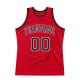 Custom Red Black-White Authentic Throwback Basketball Jersey