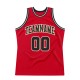 Custom Red Black-White Authentic Throwback Basketball Jersey