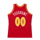 Custom Red Gold-White Authentic Throwback Basketball Jersey
