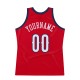 Custom Red White-Navy Authentic Throwback Basketball Jersey